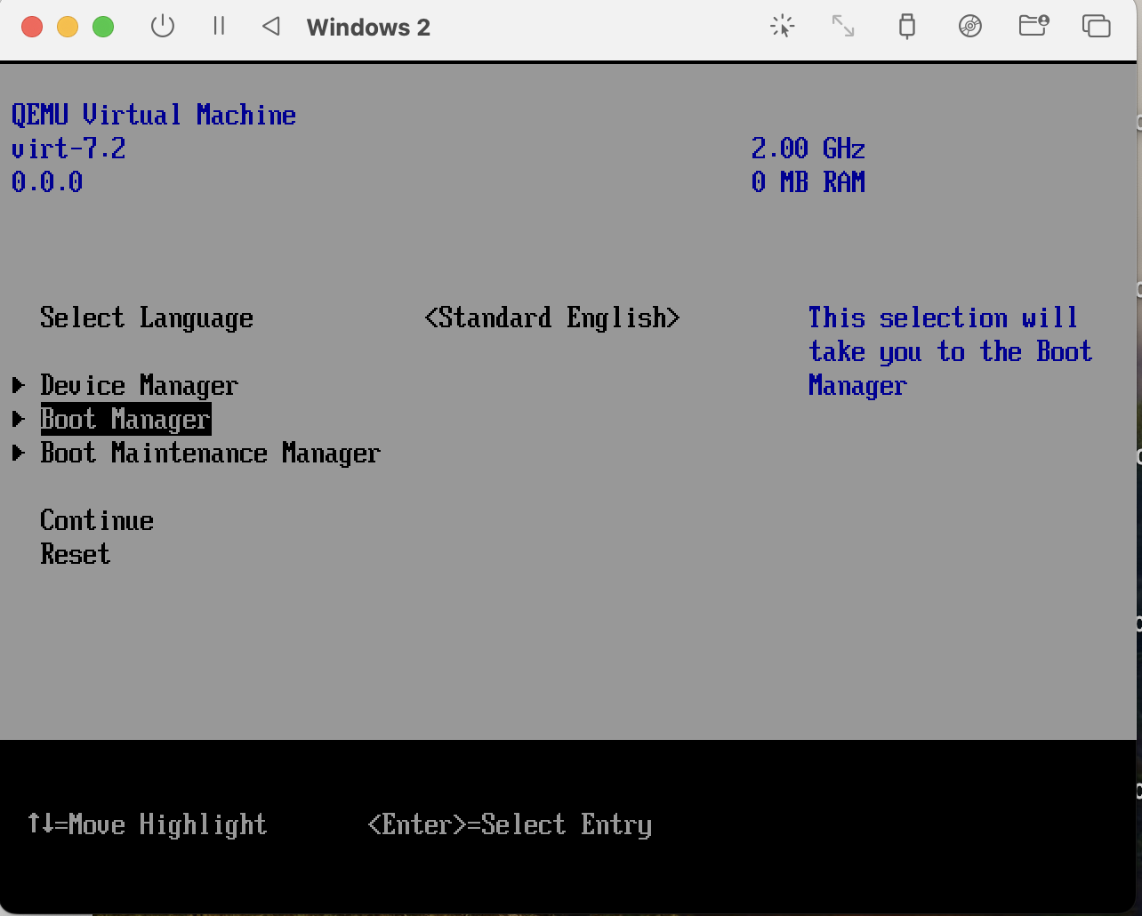Picture of boot manager screen