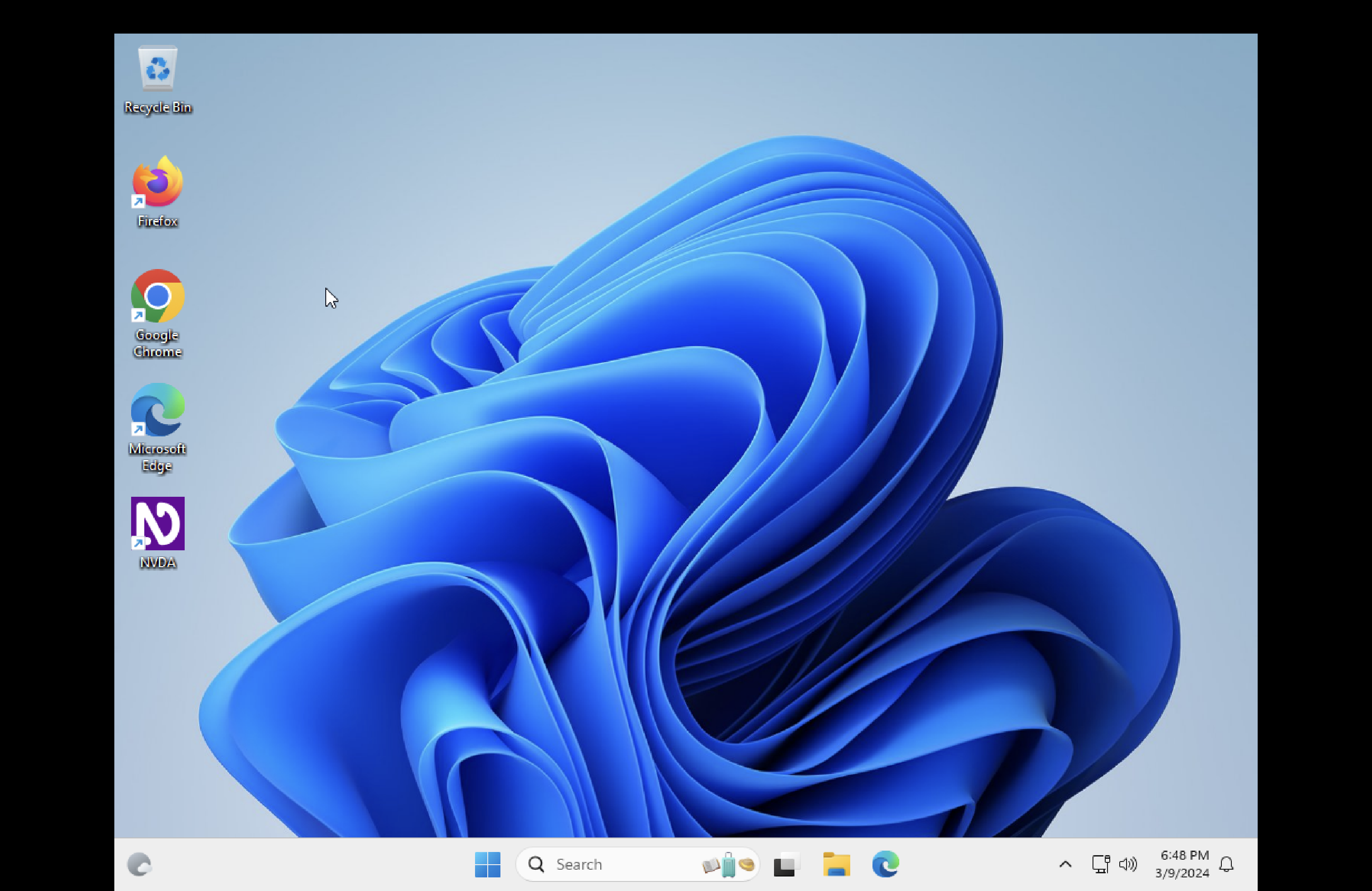 Picture of final windows setup screen